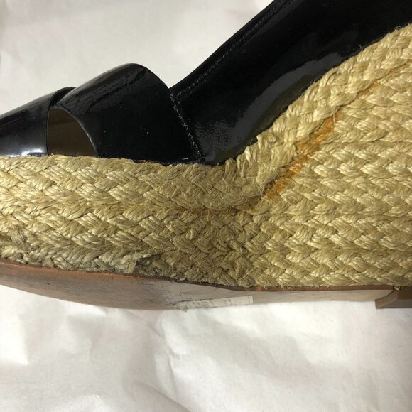 MICHAEL MICHAEL KORS SHINY BLACK WEDGES 7.5 - Picture 4 of 4